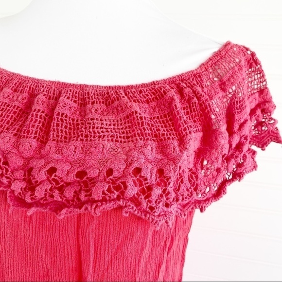 Lace coral blouse Size 1x - Picture 2 of 8